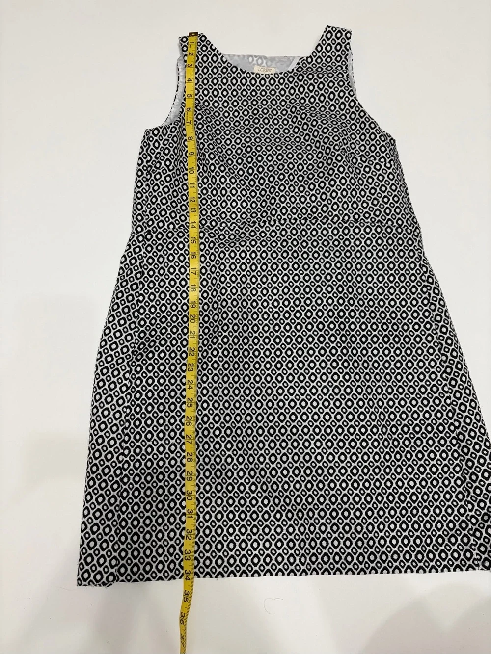 J. Crew Black and White Geometric Backless Dress size 0 with side zipper cute